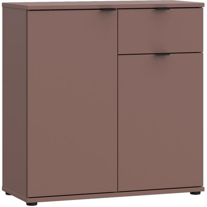 Cassettiera - Ganymede - 2 Ante - 1 Cassetto - Terracotta - 80,1 X 34,1 X 82,3 cm