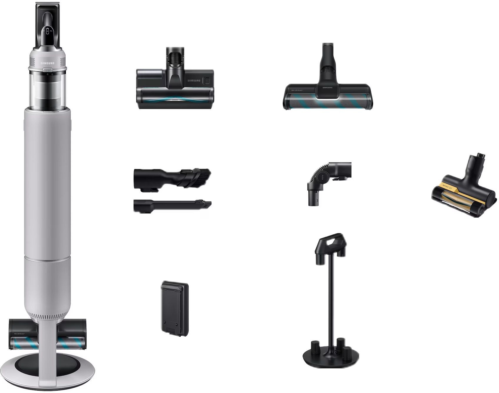 Aspirapolvere Senza Fili - Samsung Bespoke Ai Jet Lite Pet Vs80f28elp - 770 W - 280 Aw - 60 Min - 0,5 L - 86 Db - Grigio