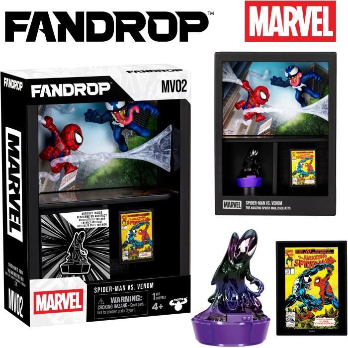 Figurina - Fandrop X Star Wars - SpideR-Man Vs Venom - Vetrina Con Scena Cult + Mini Poster - 18 cm