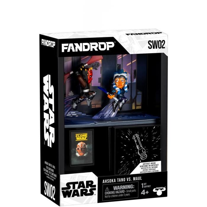 Figurina - Fandrop X Star Wars - Darth Maul Vs Ahsoka - Vetrina Con Scena Cult + Mini Poster - 18 cm