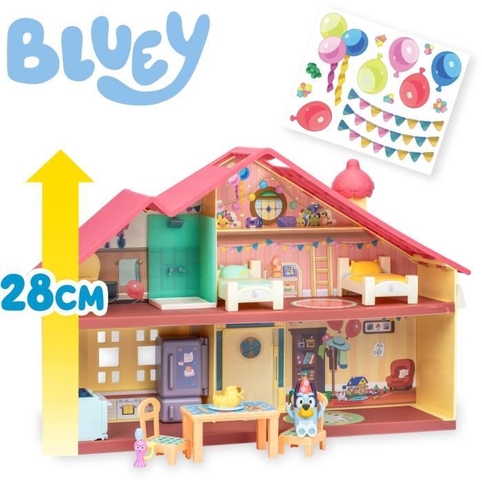 Casa Del Compleanno - Bluey - 1 Statuetta + 13 Accessori - Dai 3 Anni