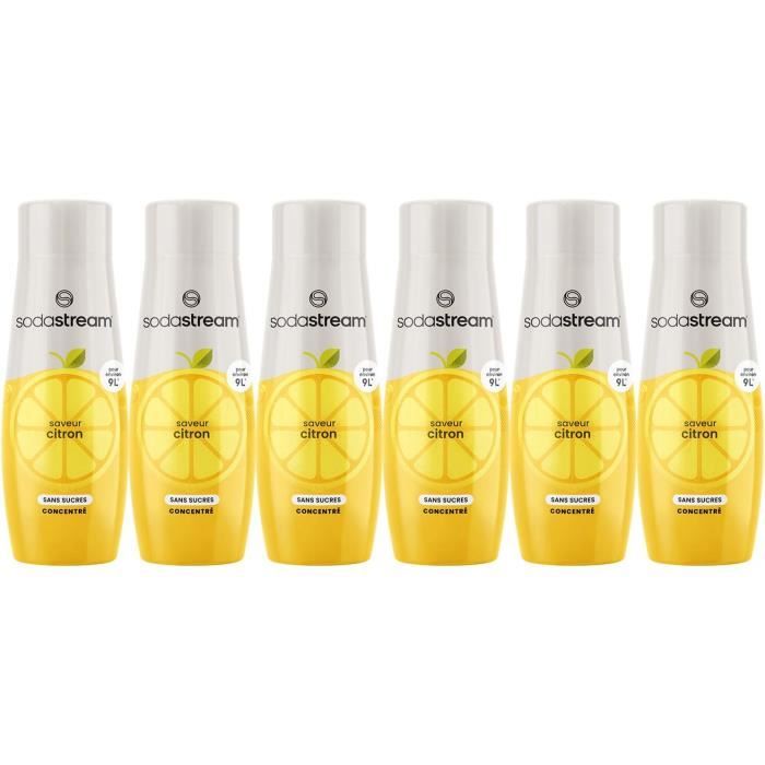 Concentrati Sodastream - Confezione Da 6 Concentrati Di Limone Senza Zucchero - Fino A 54l Di Bevande - 440 ml