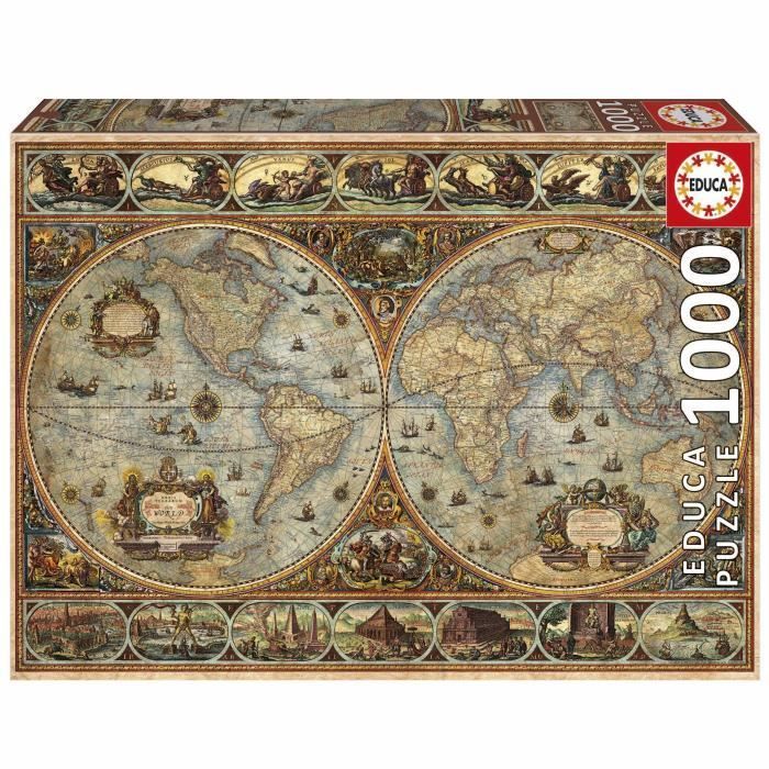 Puzzle - Educa - Orbis Terrarum - 1000 Pezzi - Tema Viaggi E Mappe - Misto