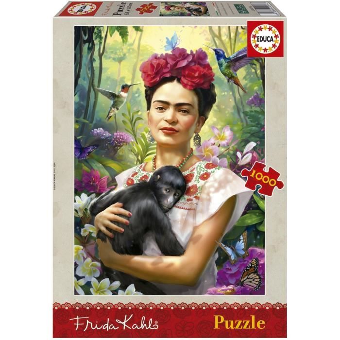 Puzzle - Educa - Il Giardino Della Vita - 1000 Pezzi - 34 X 48 Cm - Tema: Frida Kahlo