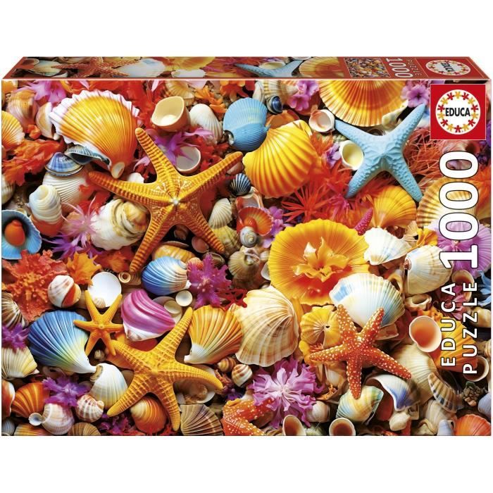 Puzzle - Educa - Collage Di Conchiglie - 1000 Pezzi - 68x48 Cm - Dai 12 Anni