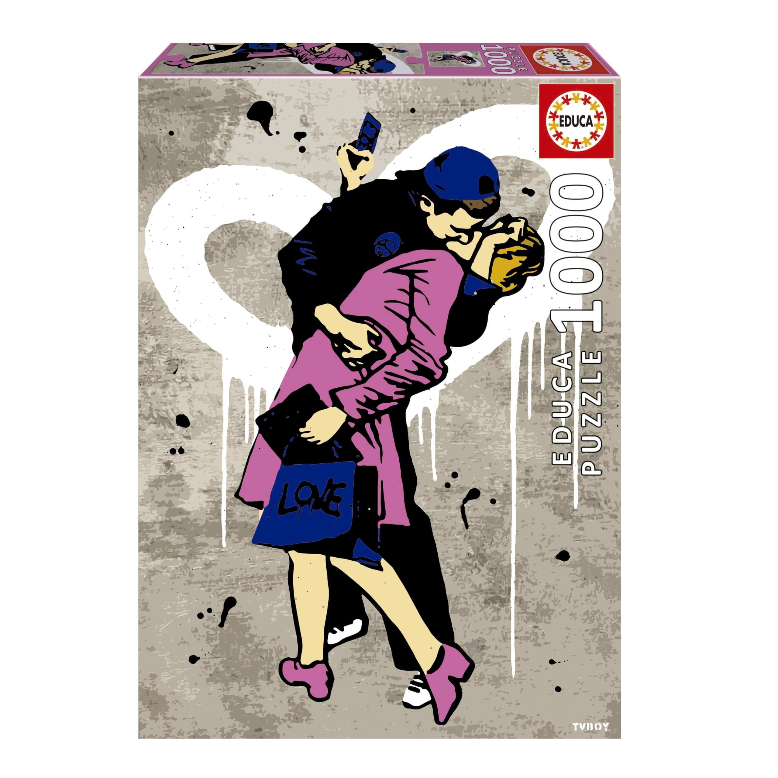Puzzle - Educa - Il Bacio, Tv Boy - 1000 Pezzi - 68 X 48 Cm - Per Adulti Dai 12 Anni In su