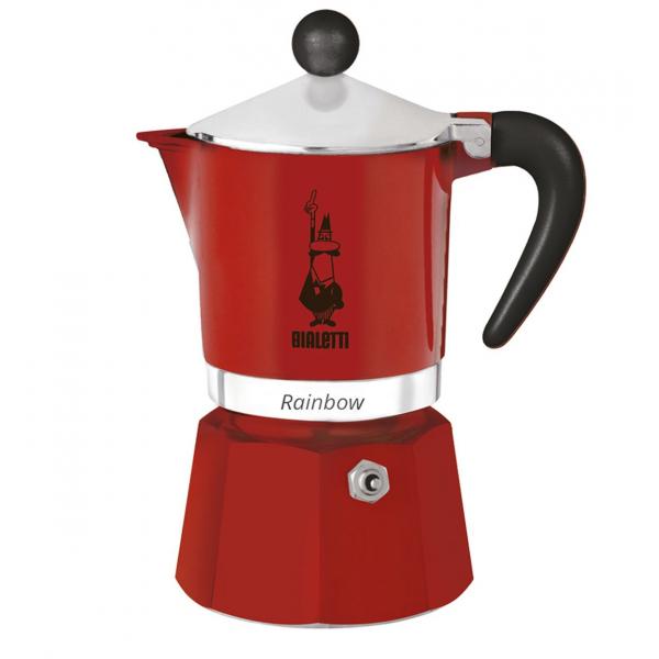 Caffettiera Italiana - Bialetti - Rainbow - 6 Tazze - 0,30 L - Rossa
