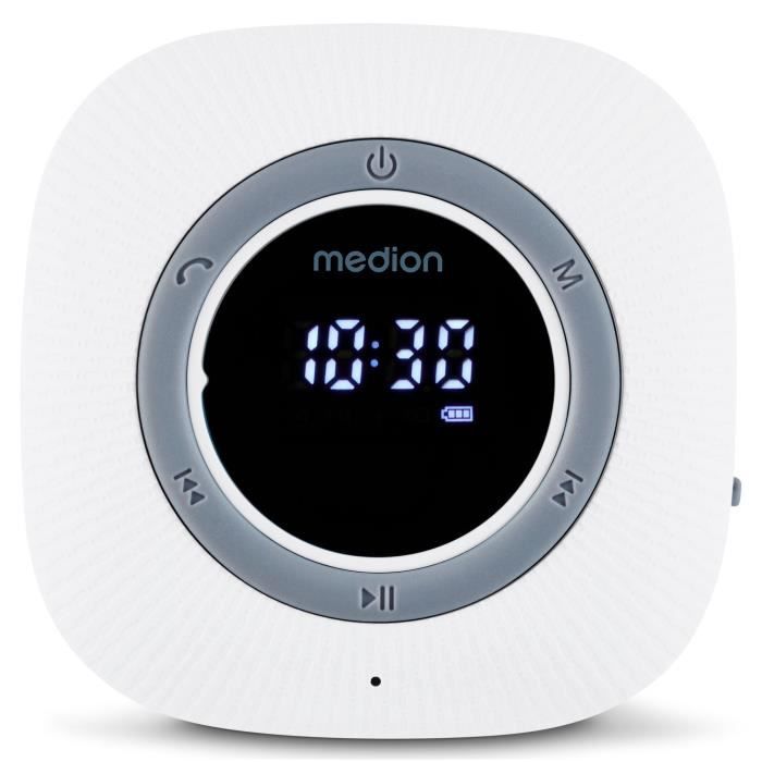 Radio Da Doccia - Medion - Fm - Bluetooth - Ipx6 - Supporto A Ventosa - Bianco