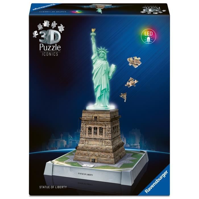 Puzzle 3d Iconico - Statua Della Libertà Illuminata