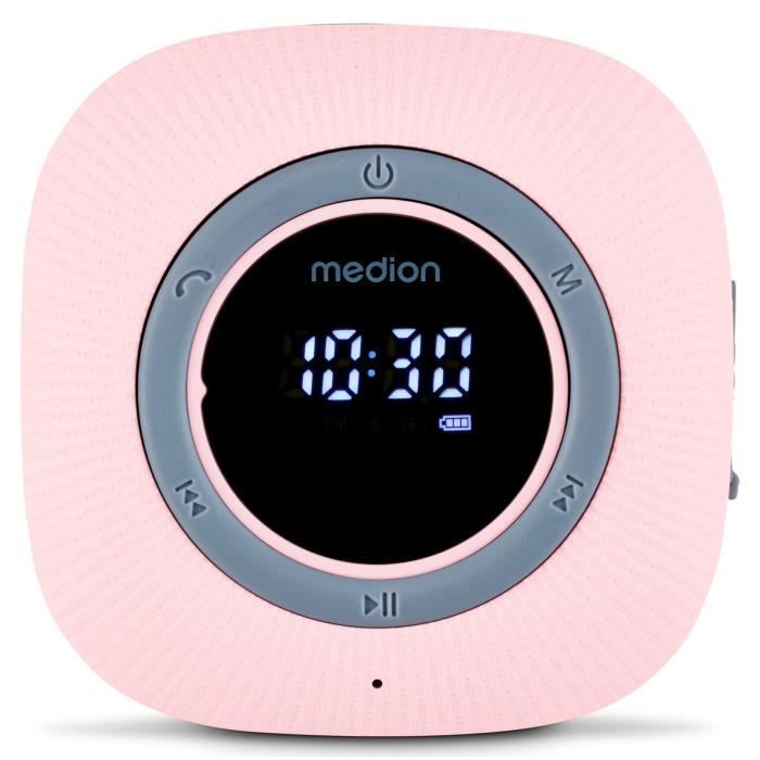 Radio Da Doccia - Medion - Fm - Bluetooth - Ipx6 - Supporto A Ventosa - Rosa