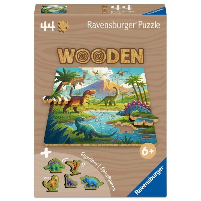 Dinosauri - Puzzle In Legno Da 44 Pezzi
