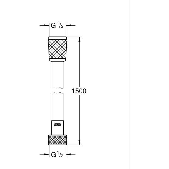 Flessibile Doccia - Grohe - 287412432 - 1,5 M - Vitalioflex Trend - Nero Opaco