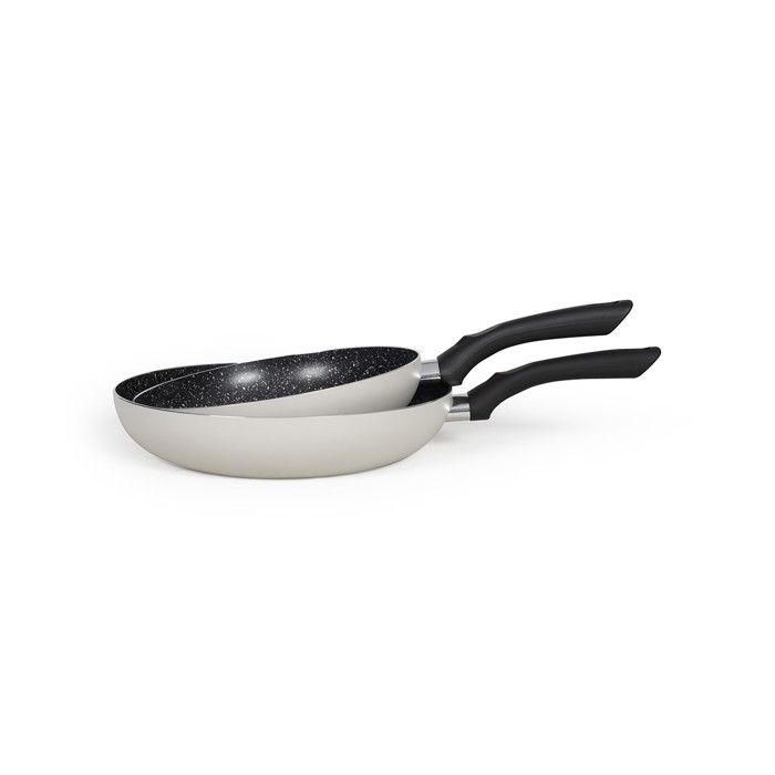 Set Di 2 Padelle Effetto Pietra - Livoo - Men124gr - Grigio
