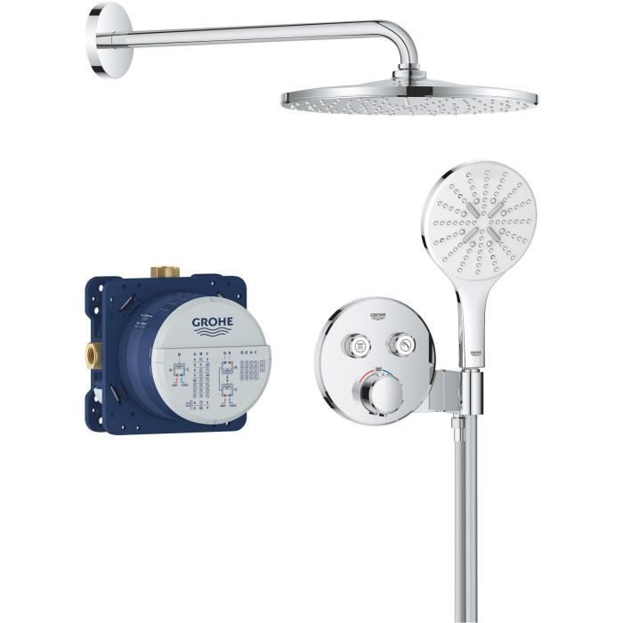 Set Doccia Incasso - Tutti I Tipi Di Getto - Miscelatore Termostatico - Grohe - 34877000 - Grigio
