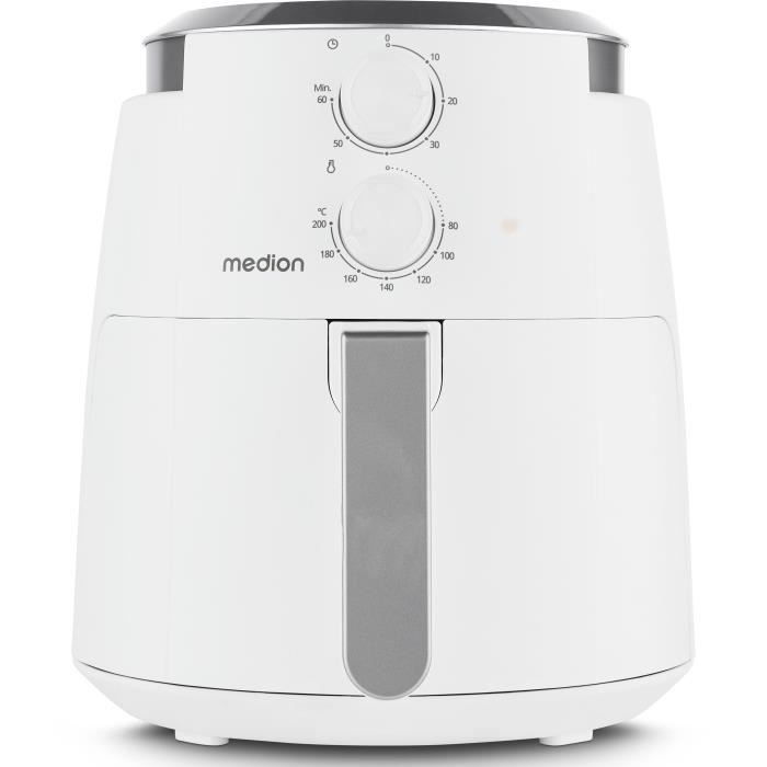 Friggitrice Ad Aria Calda - Medion - Md13020 - Friggitrice Ad Aria - 1500 Watt - Timer 60 Min - Fino A 200°c - 4,7 L - Bianco