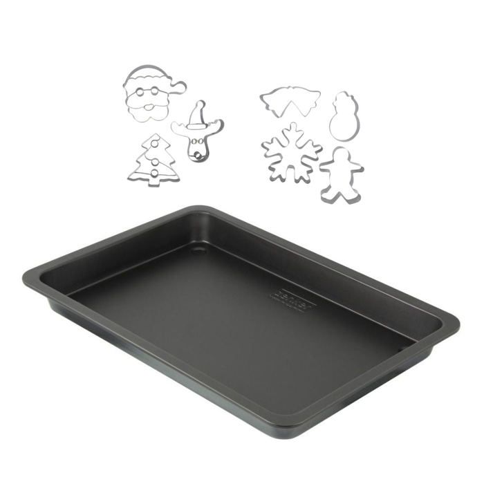 Teglia Da Forno Zenker E 7 Tagliabiscotti Natalizi In Acciaio Inox - 42 X 29 cm