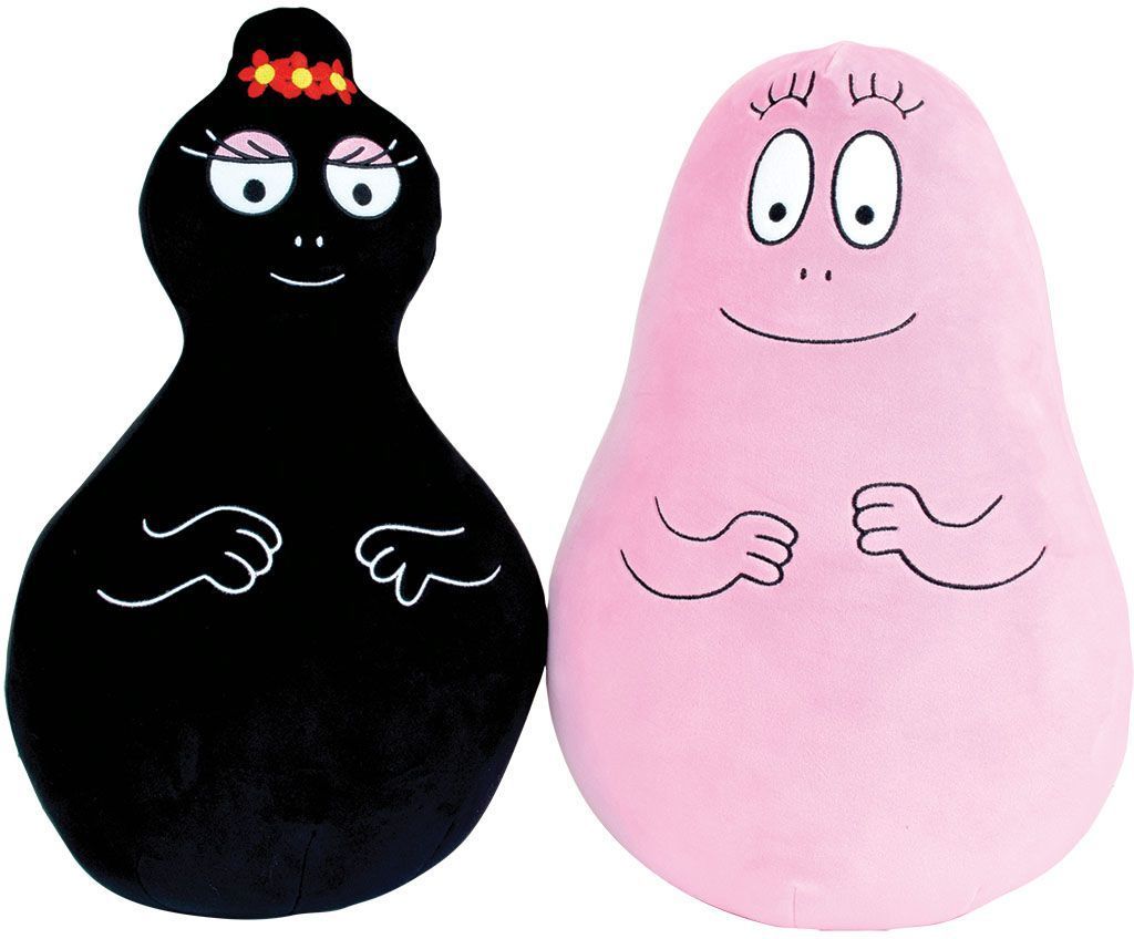 Set Di 2 Cuscini In Peluche - Barbapapa - Jemini - Barbapapa E Barbamama - 40 cm