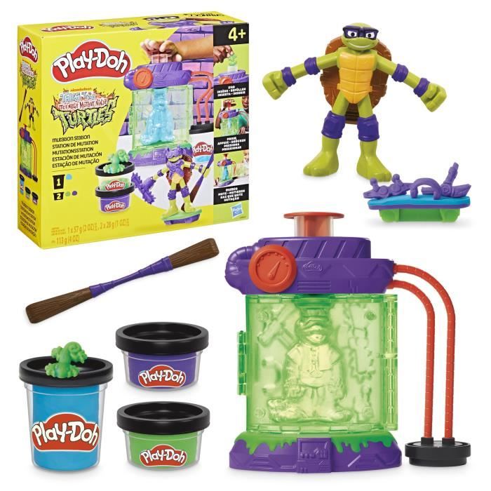PlaY-Doh Teenage Mutant Ninja Turtles Mutation Station, Set Di Pasta Da Modellare, Attività Artistiche E Artigianali Per Bambini, Dai 4 Anni In su