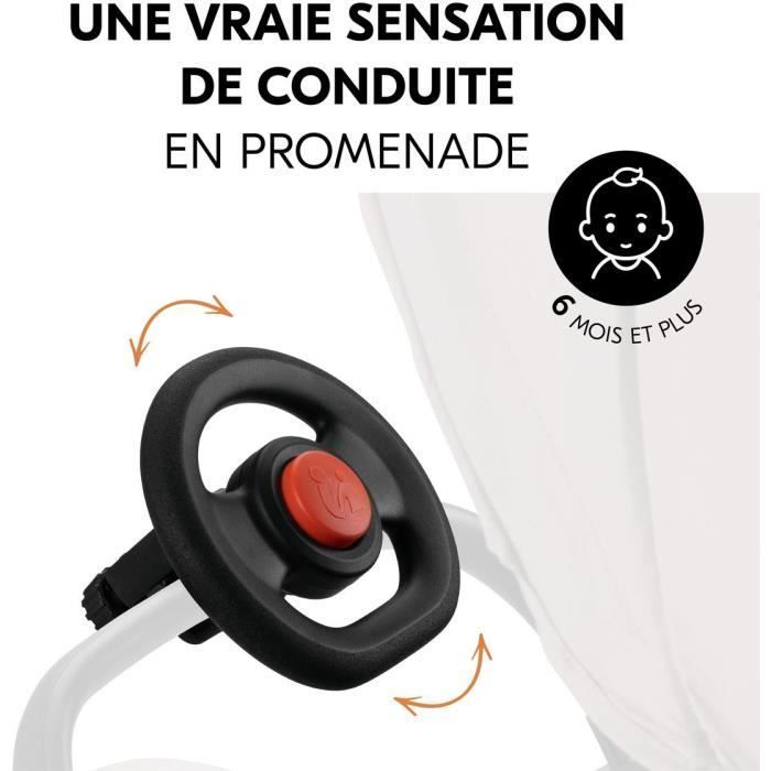 Volante Per Passeggino Hauck - Con Clacson - Dai 6 Mesi - Nero