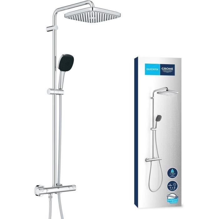 Colonna Doccia Con Miscelatore Termostatico - Risparmio Idrico - Grohe Vitalio Comfort 250 - Cromo - 26696001