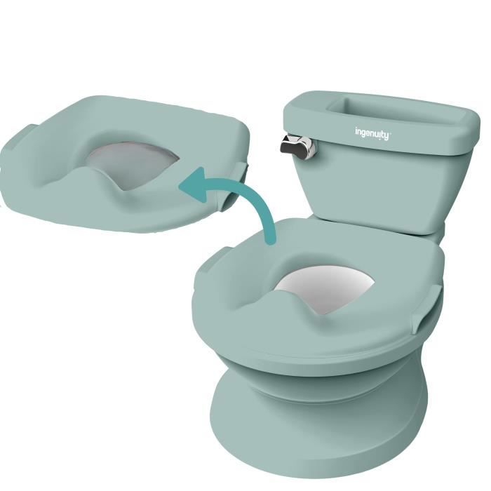 Ingenuity Mini Wc Per Bambini Con Riduttore Wc Incluso, Scarico Musicale E Porta Salviette Integrato, Verde