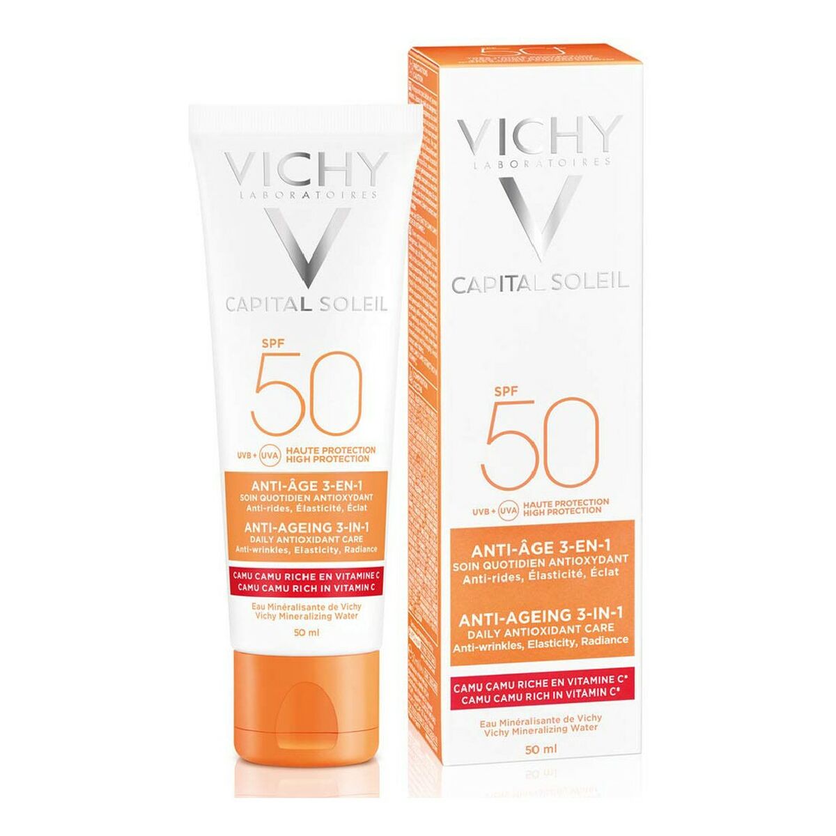 Protezione Solare Viso Vichy Vch00115 Spf 50 50 Ml 3 In 1 Antietà