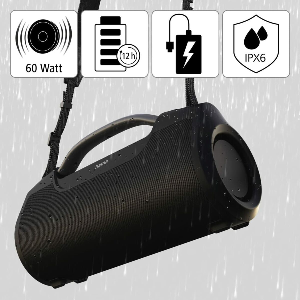 Altoparlante Bluetooth Portatile Hama 00188217 Nero 60 W - Image 6