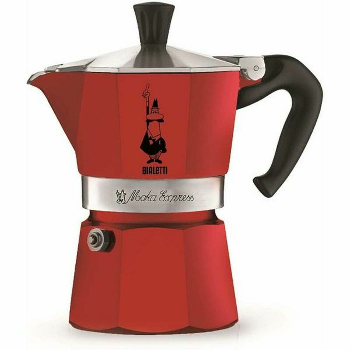 Caffettiera Italiana Bialetti 0004942/np 3 Tazze Rosso Alluminio