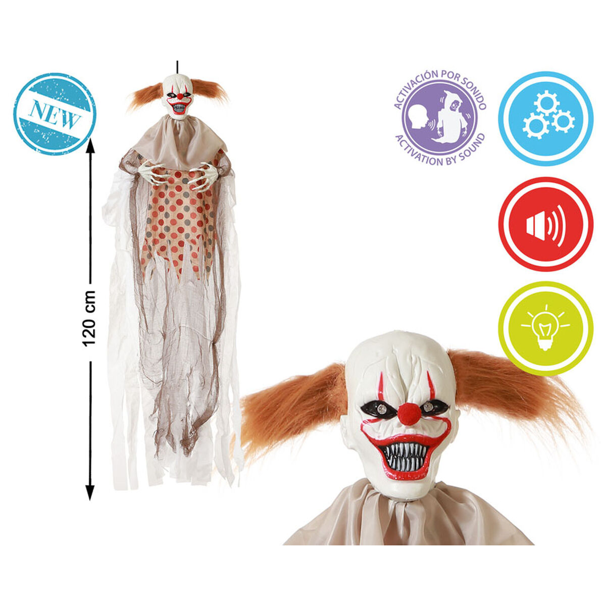 Decorazione Per Halloween Pagliaccio 120 X 70 X 12 cm