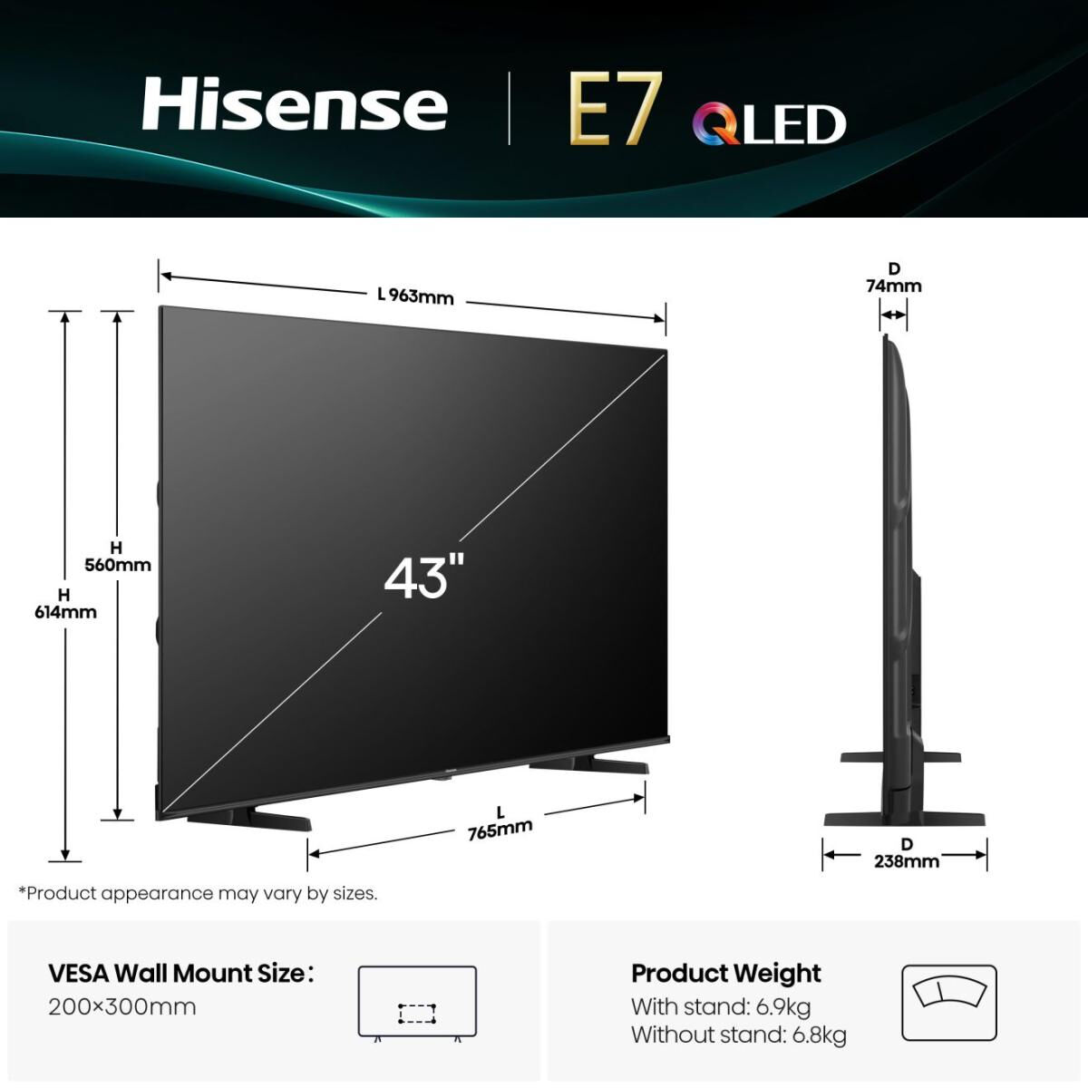 Smart Tv Hisense 43e77q 43 43" 4k Ultra Hd Hdr Qled - Image 3