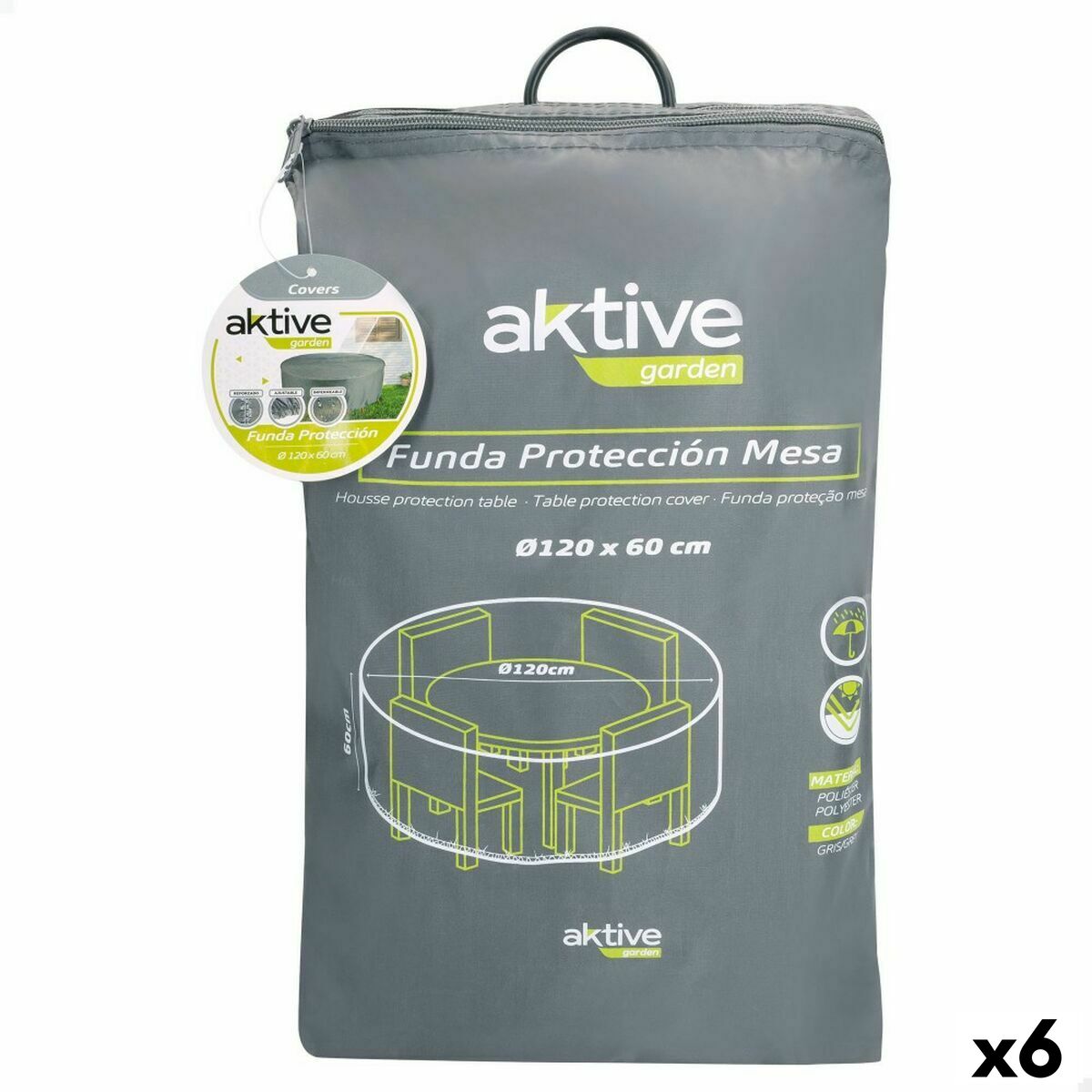 Custodia Protettrice Aktive Ø 120 Cm Tavoli 120 X 60 X 120 Cm (6 Unità)