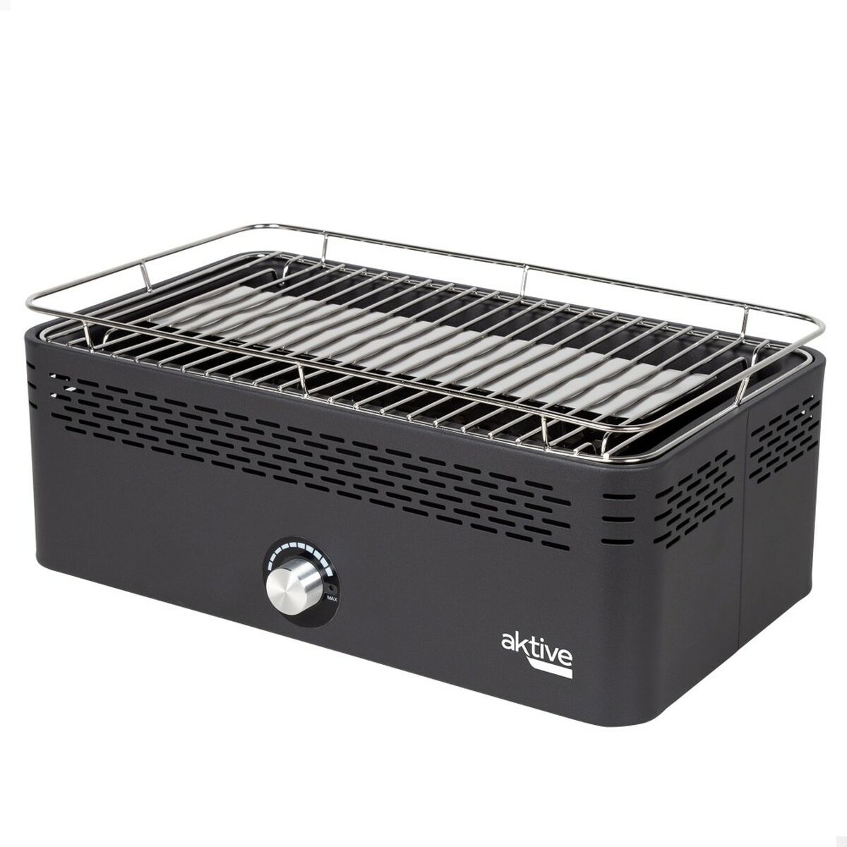 Barbecue A Carbone Portatile Senza Fumo Aktive Acciaio Inossidabile Ferro 45 X 19 X 28 cm