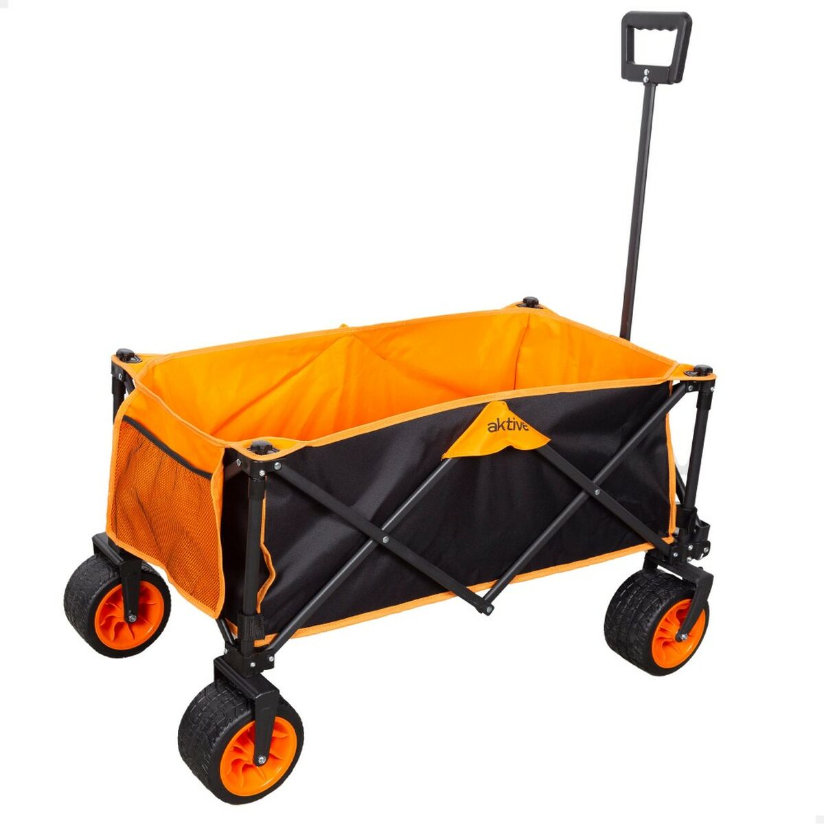 Carrello Multiuso Aktive Arancio Poliestere Pvc Acciaio 86 X 108 X 44 Cm Pieghevole Spiaggia