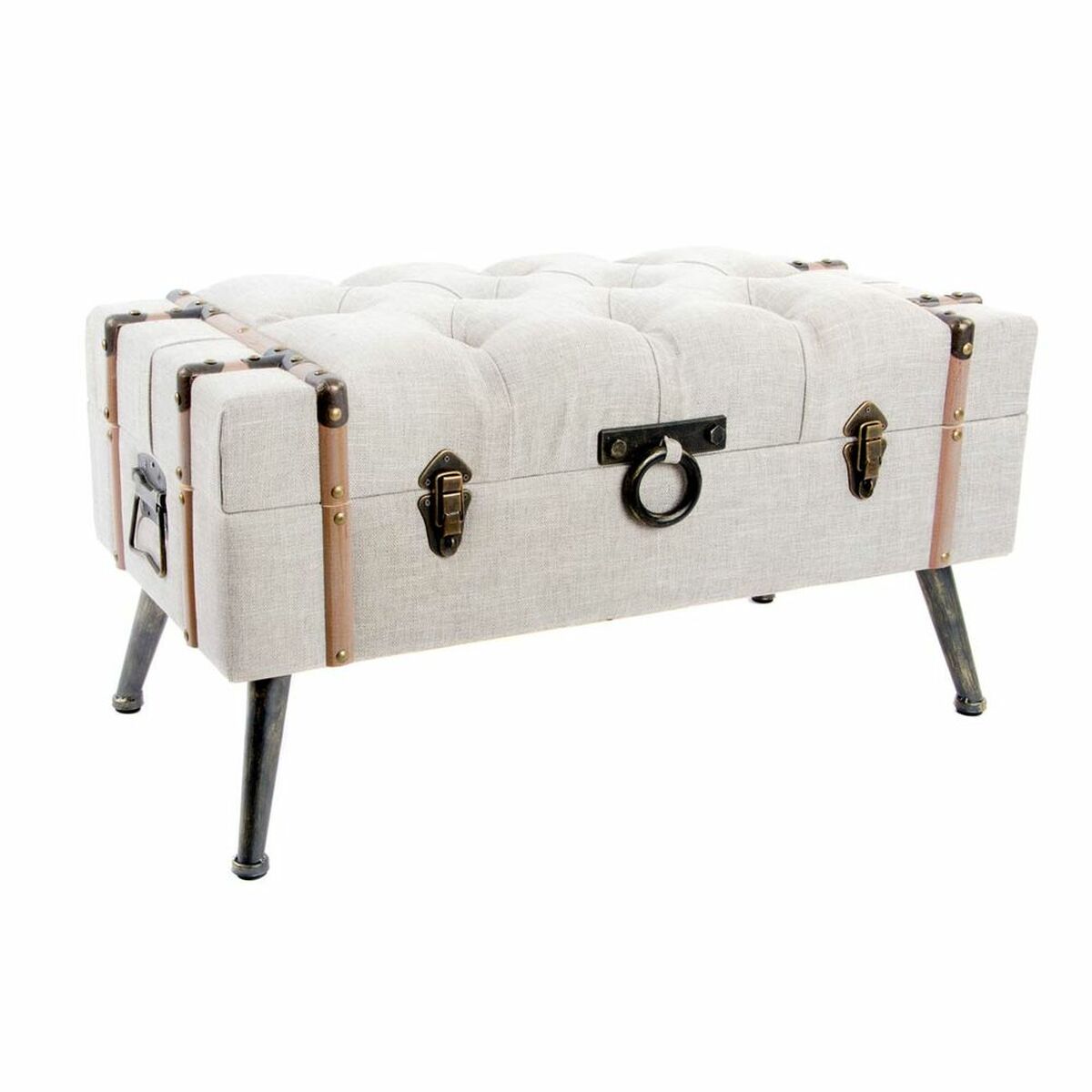 Panca Dkd Home Decor   Marrone Nero Beige Legno Legno Mdf 82 X 42 X 43 cm