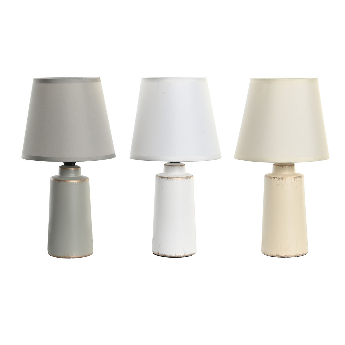 Lampada Da Tavolo Dkd Home Decor Grigio Beige Bianco Gres 220 V 40 W (16 X 16 X 30 Cm) (3 Unità)
