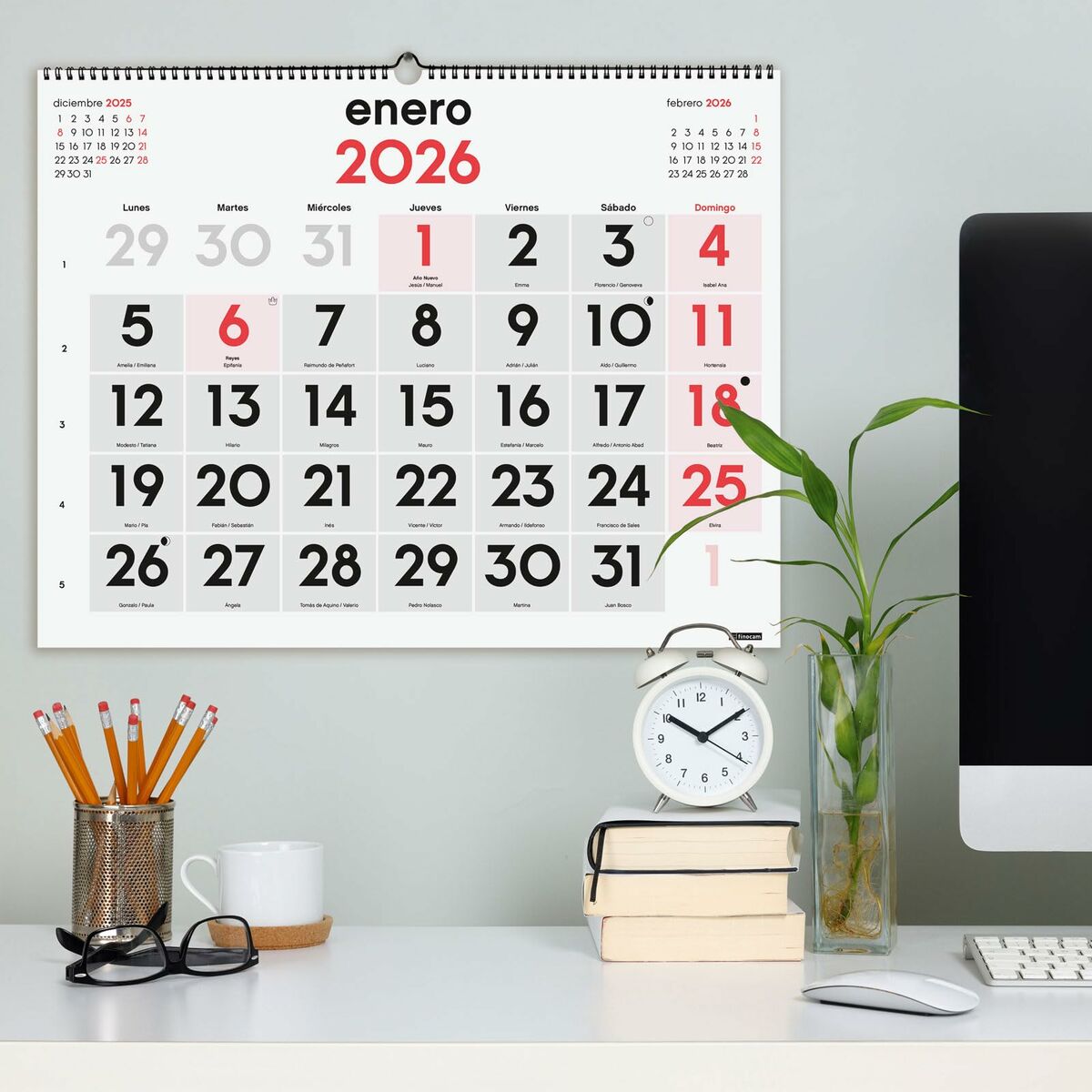 Calendario Da Parete Finocam Carta 54 X 42 cm - Image 3