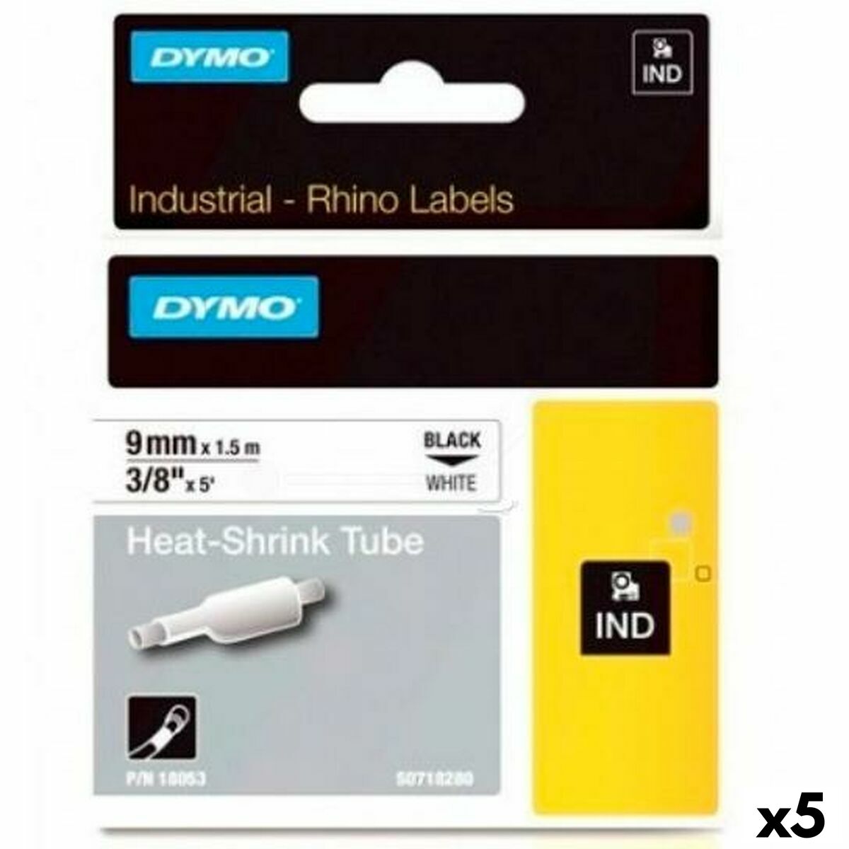 Nastro Laminato Per Etichettatrici Dymo Rhino Id1-9 1,5 M 9 Mm (5 Unità)