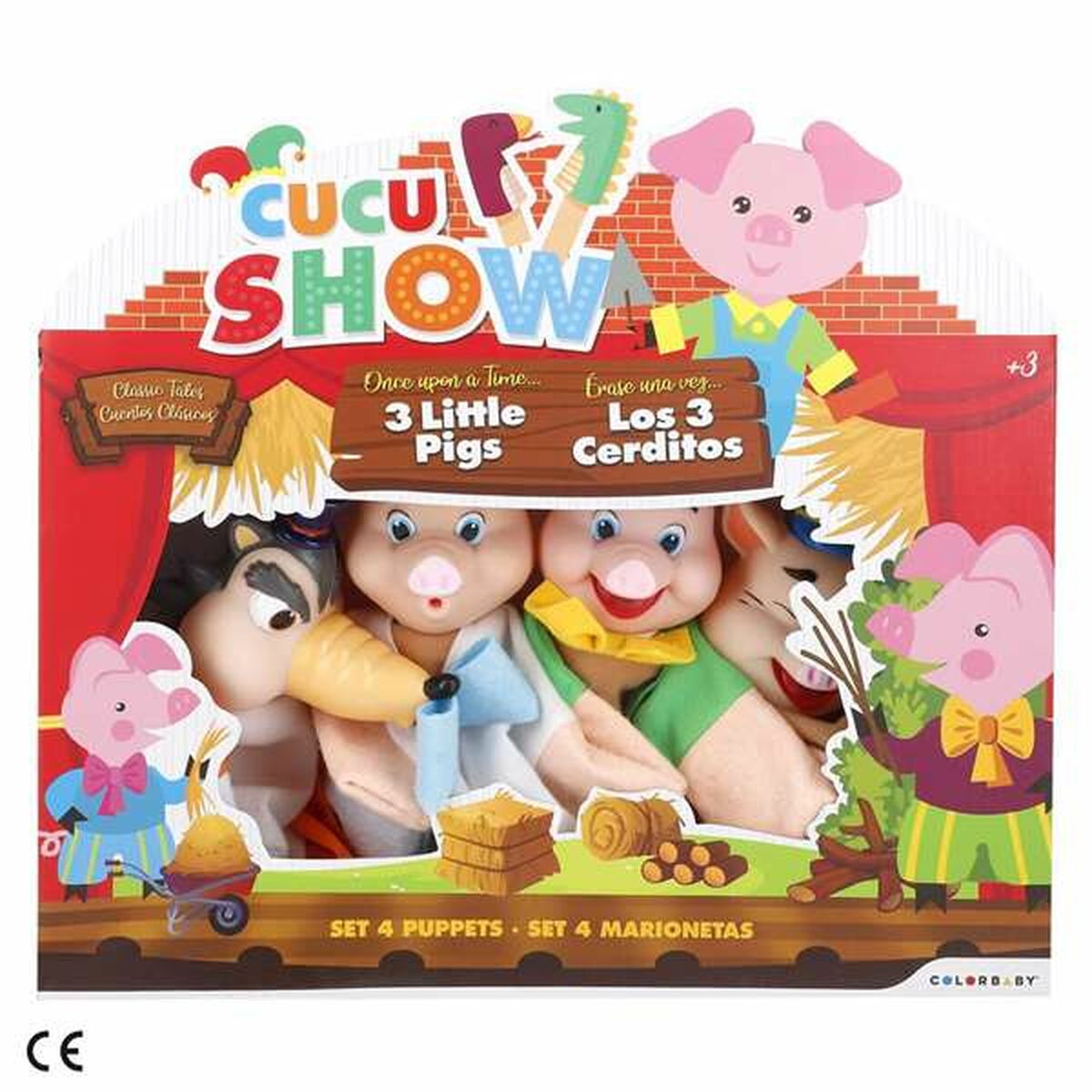 Pupazzo Di Peluche 3 Little Pigs