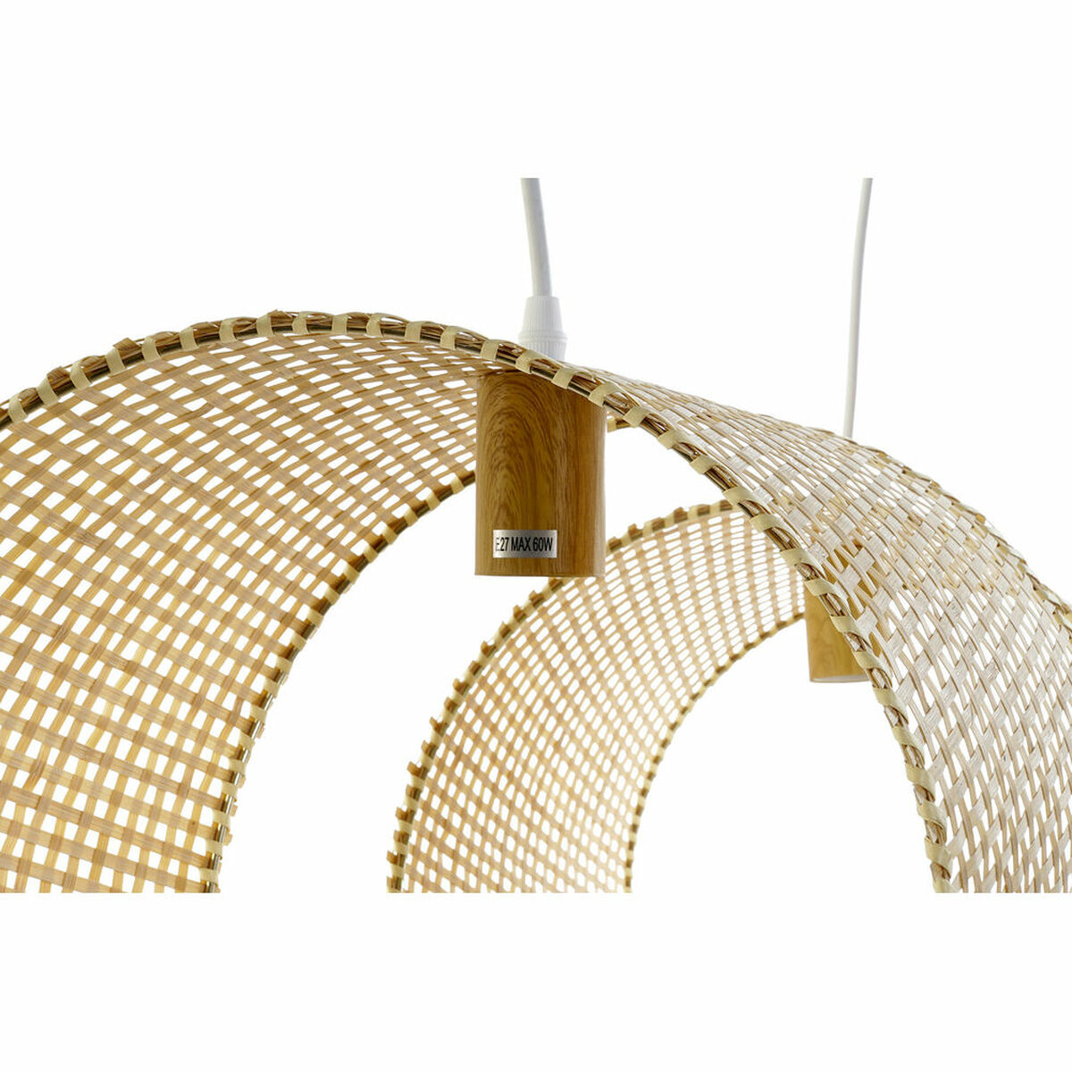 Lampadario Dkd Home Decor Marrone Chiaro Legno Bambù 50 W 220 V 80 X 30 X 30 cm - Image 4