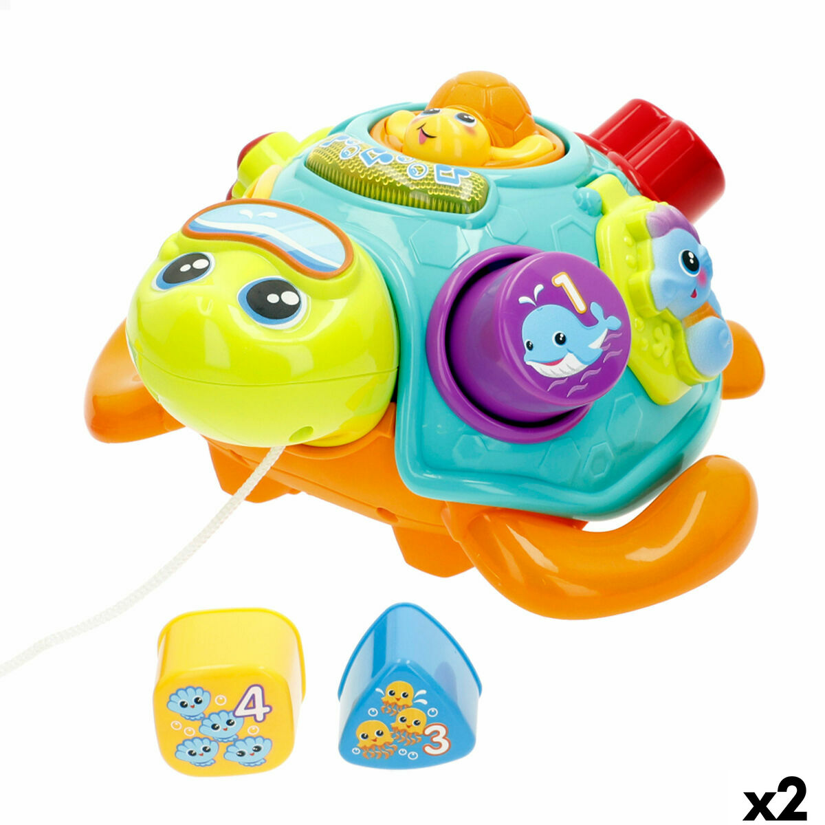 Giocattolo Da Trascinamento Winfun 23 X 12 X 23 Cm Tartaruga Multicolore (2 Unità)