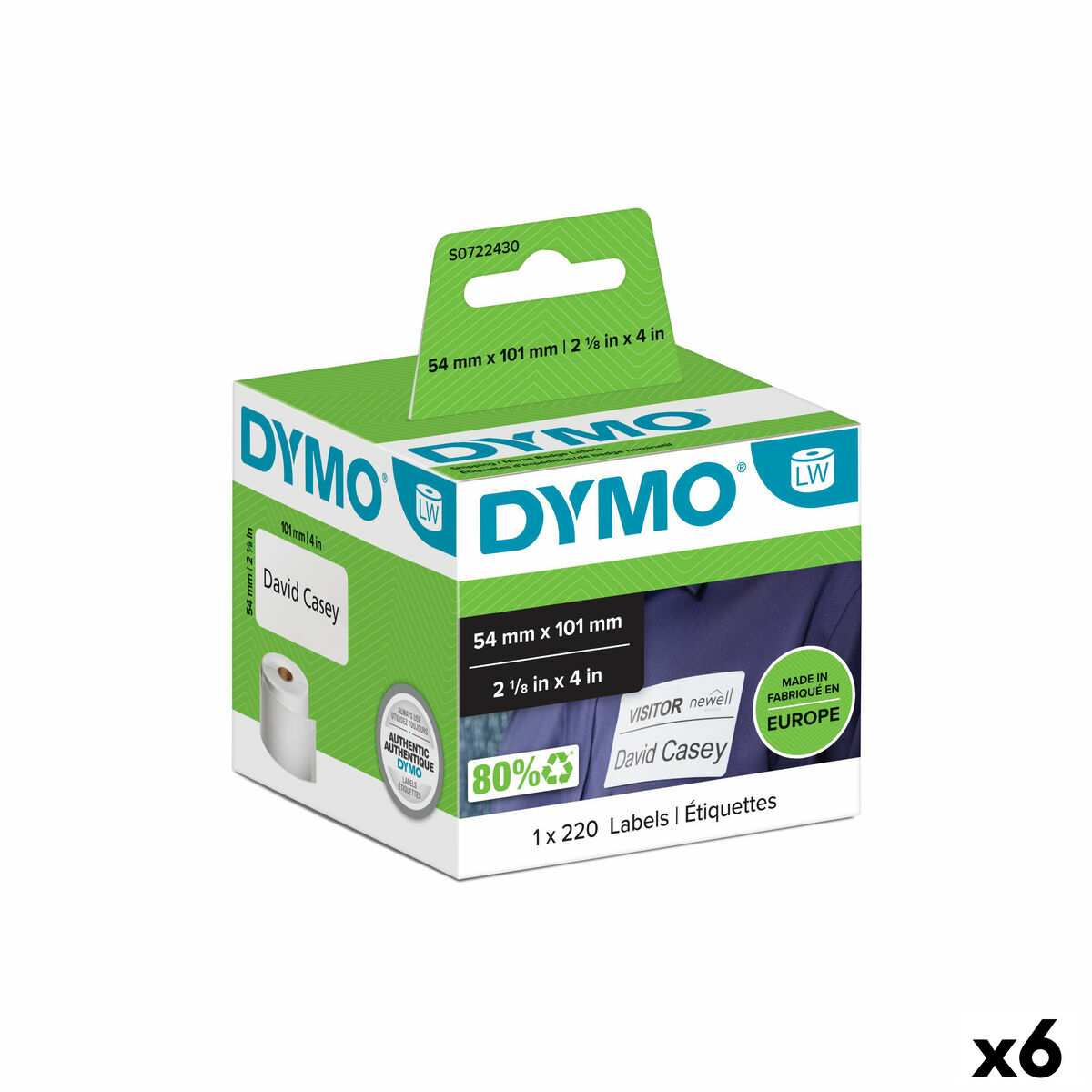 Etichette Per Stampante Dymo 99014 54 X 101 Mm Labelwriter™ Bianco Nero (6 Unità)