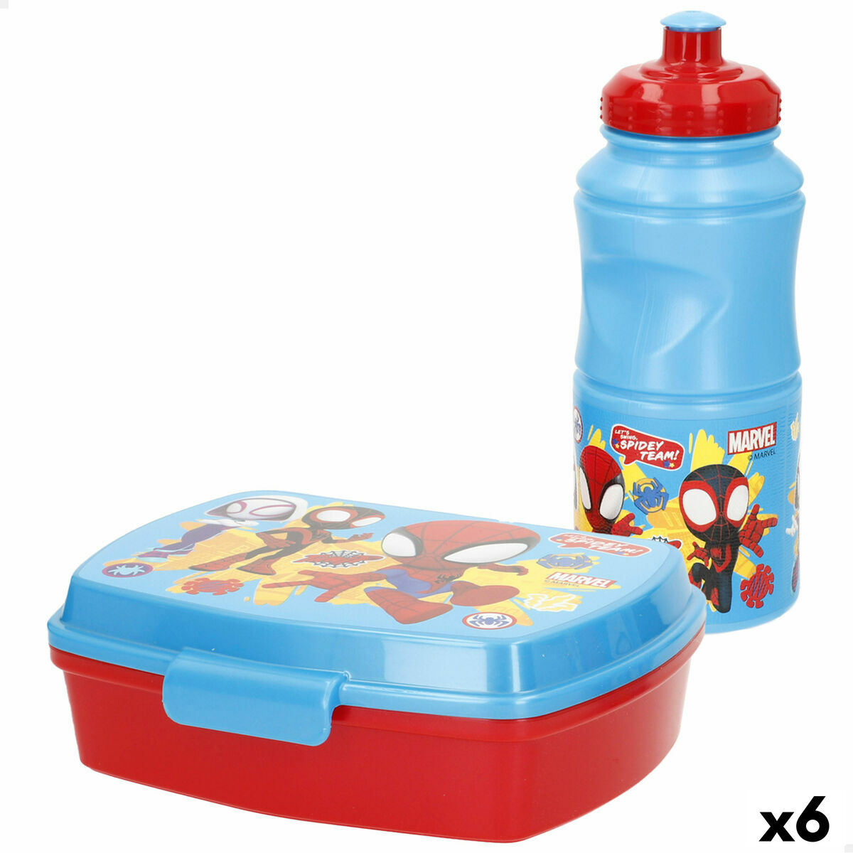 Porta Pranzo Spidey 380 Ml 17 X 5,5 X 13,5 Cm Borraccia (6 Unità)