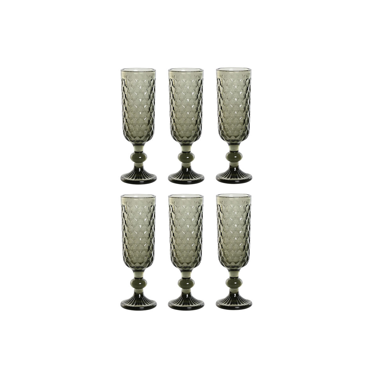 Set Di Bicchieri Home Esprit Grigio Cristallo 150 Ml (6 Unità)