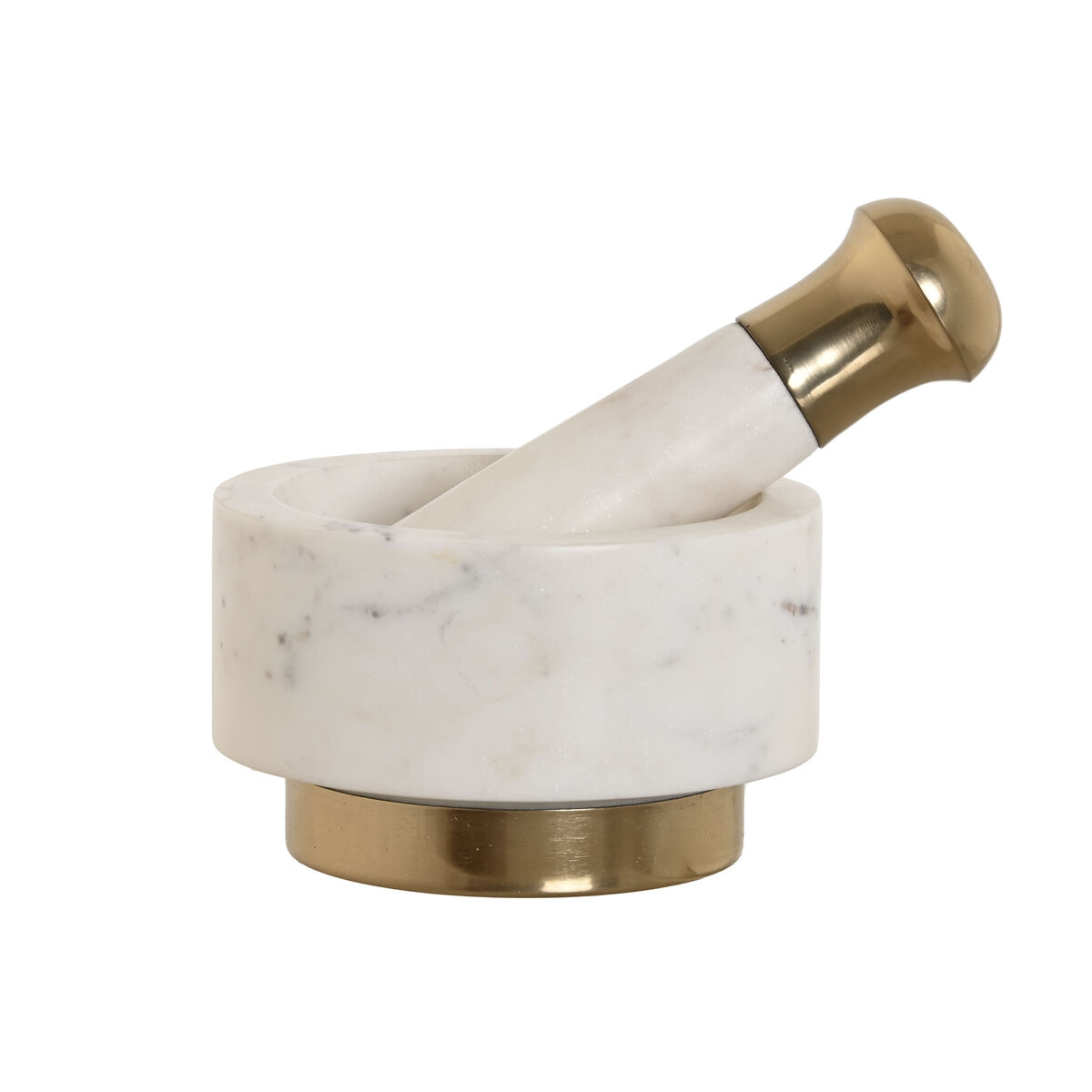 Mortaio Da Cucina Home Esprit Ottone Marmo 12,5 X 12,5 X 7,5 cm - Image 5