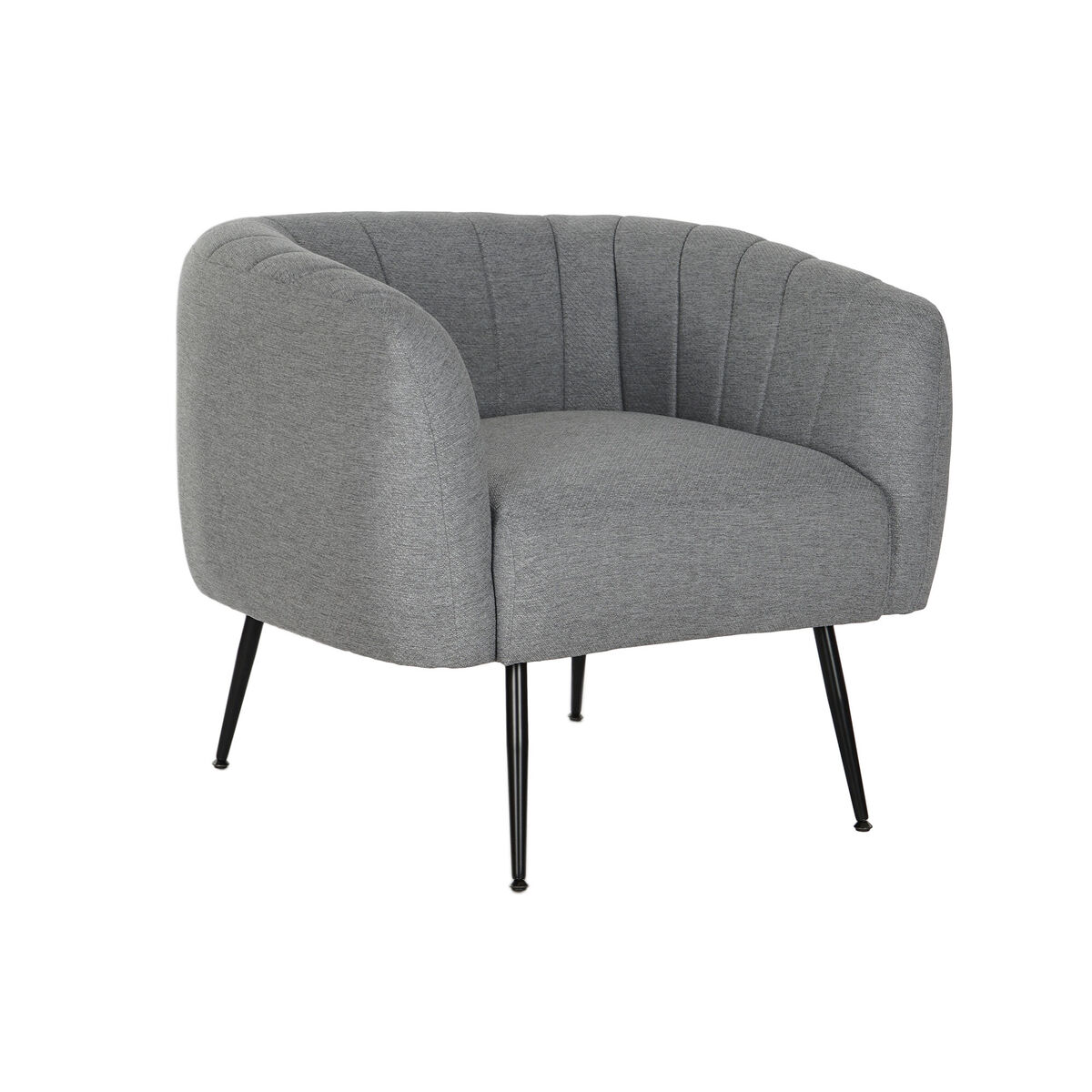 Poltrona Dkd Home Decor Nero Grigio Schiuma Legno Metallo 81 X 75 X 73 cm