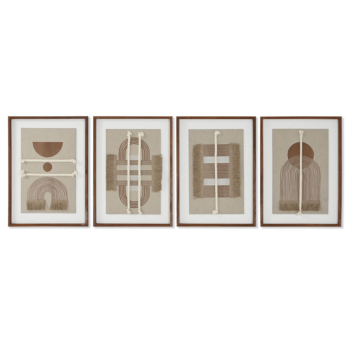 Tela Home Esprit Bianco Naturale Moderno Scandinavo 36 X 2,3 X 50,3 Cm (4 Unità)