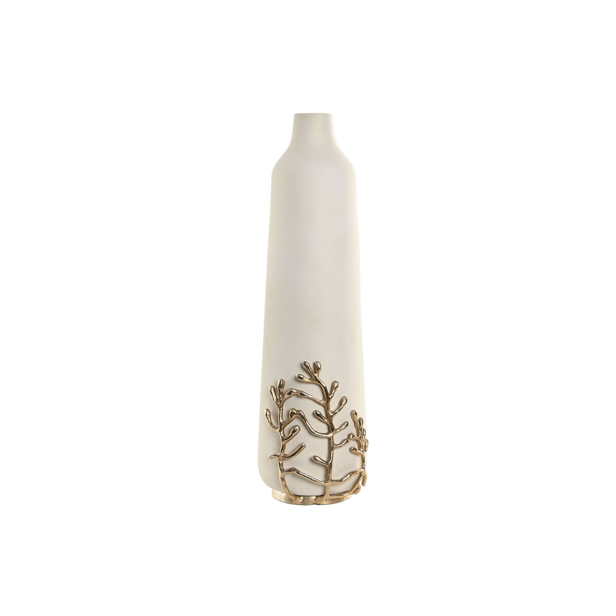 Vaso Home Esprit Bianco Dorato Alluminio Moderno 15 X 15 X 52 cm