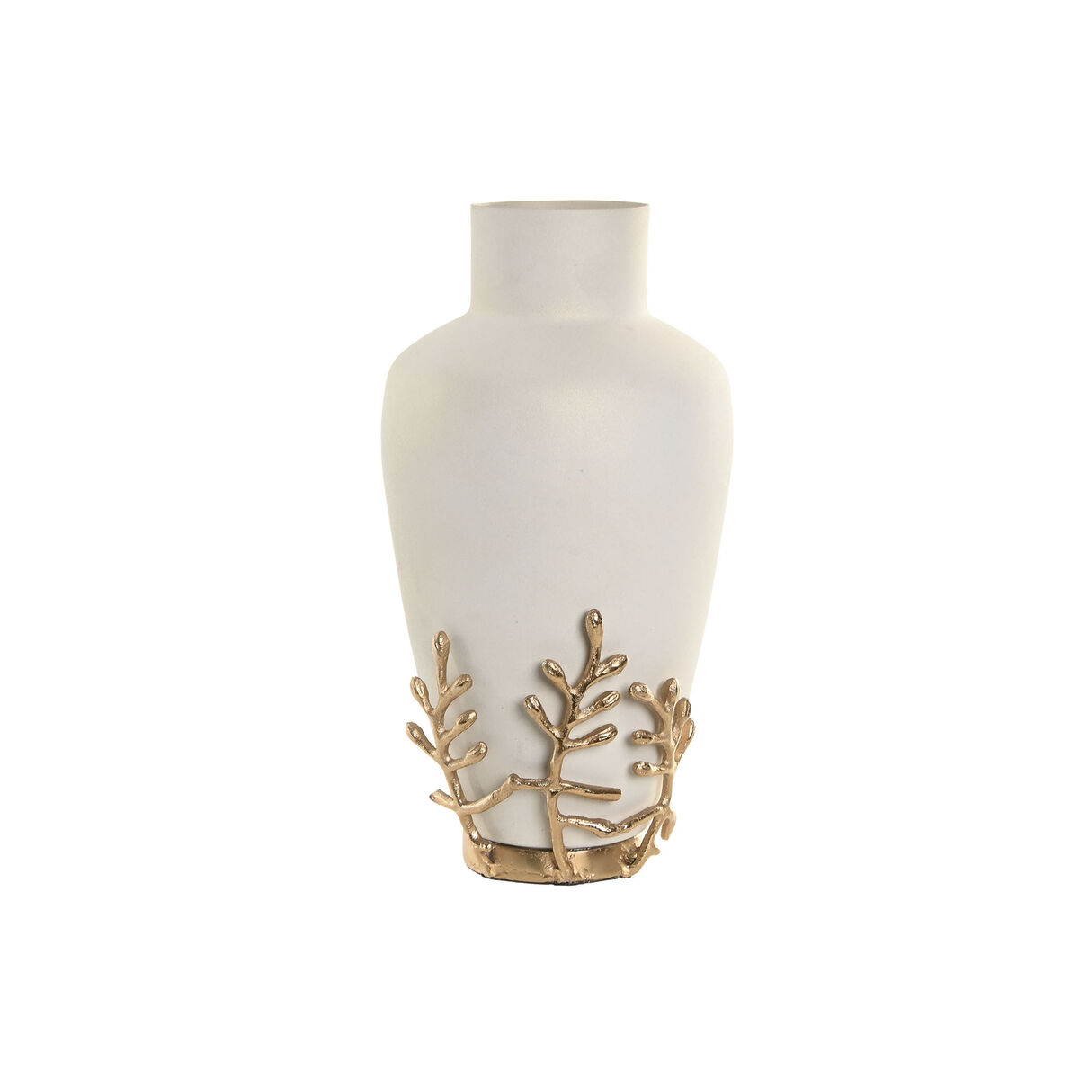 Vaso Home Esprit Bianco Dorato Alluminio Moderno 16 X 16 X 31 cm