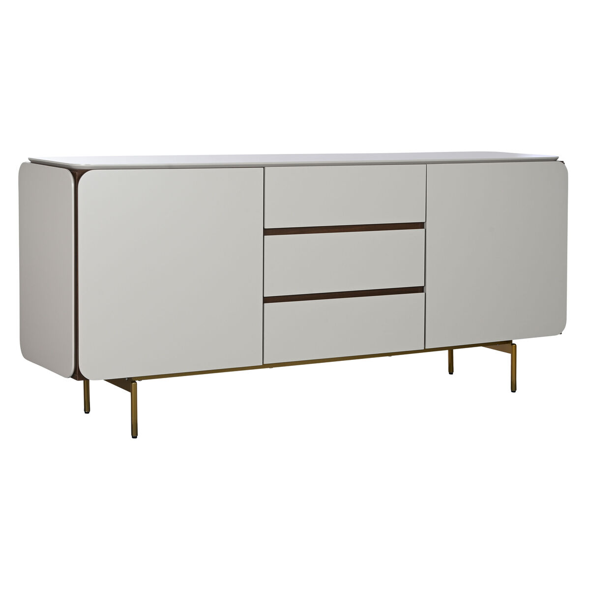 Credenza Home Esprit Bianco Marrone Dorato Legno Legno Mdf 183 X 41,5 X 80 cm