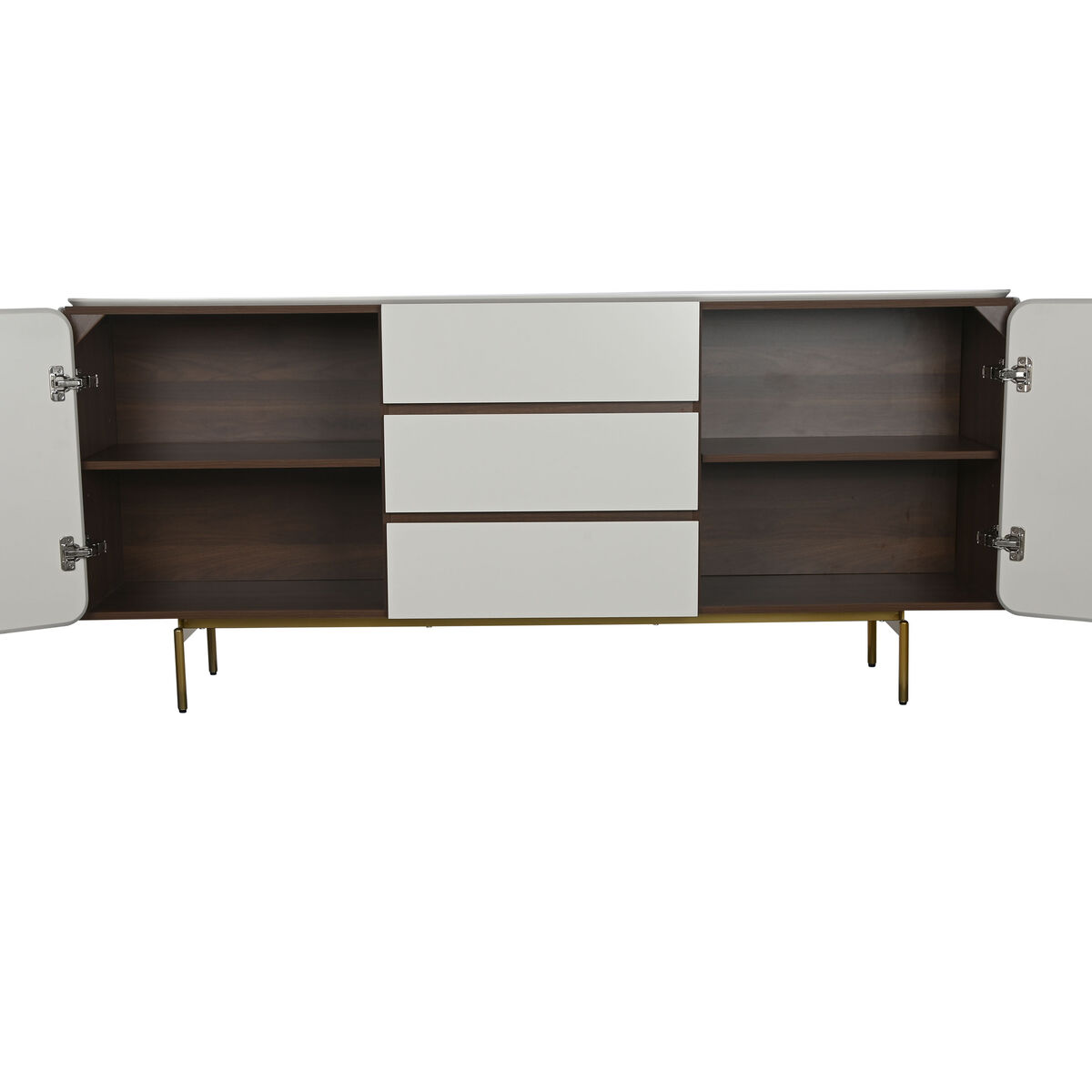 Credenza Home Esprit Bianco Marrone Dorato Legno Legno Mdf 183 X 41,5 X 80 cm - Image 4